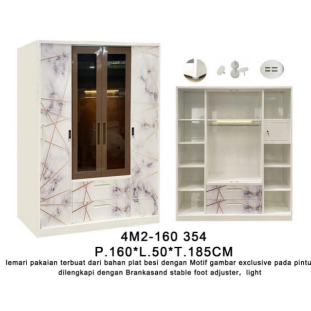KHUSUS DENPASAR-BALI. Lemari Pakaian Sliding Besi Anti rayap,anti jamur, anti karat,anti pecah, awet