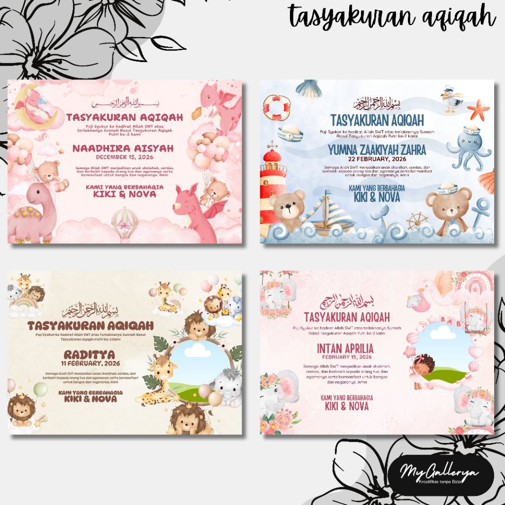 

cetak kartu/stiker aqiqah/stiker tasyakuran