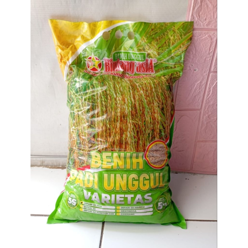 Benih Padi Unggul Inpari 32 HDB Kemasan 5 kg | Bibit Padi Unggul Inpari 32 HDB Produk Bintang Asia