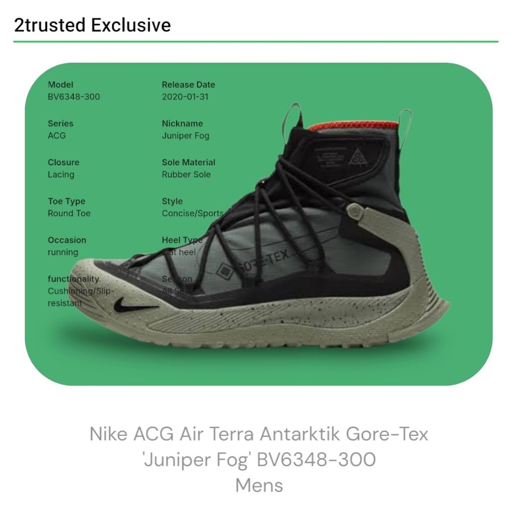 Nike ACG Air Terra Antarktik Gore-Tex 'Juniper Fog' BV6348-300 Mens Hiking