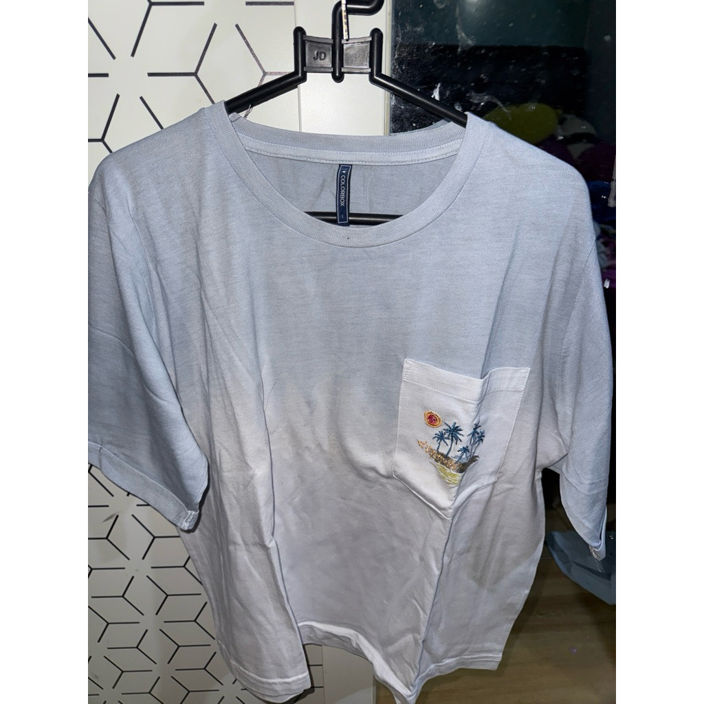 prlvd kaos tshirt colorbox ombre gradasi biru putih