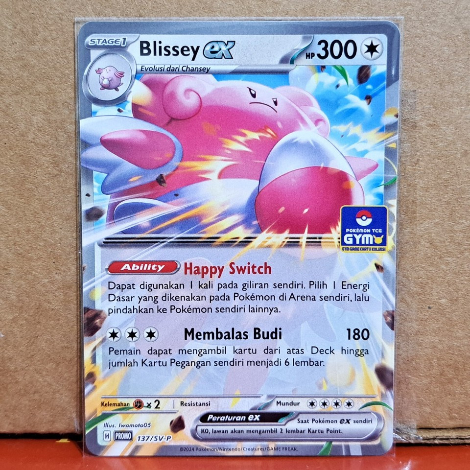 Blissey EX 137/SV-P Exclusive GYM Promo Pokemon TCG Card Indonesia Original