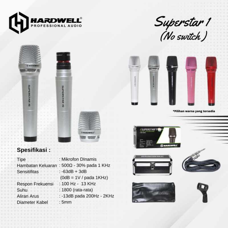 MIC HARDWELL SUPERSTAR 1 MIC KABLE HARDWELL SUPERSTAR 1S ORIGINAL HARDWELL