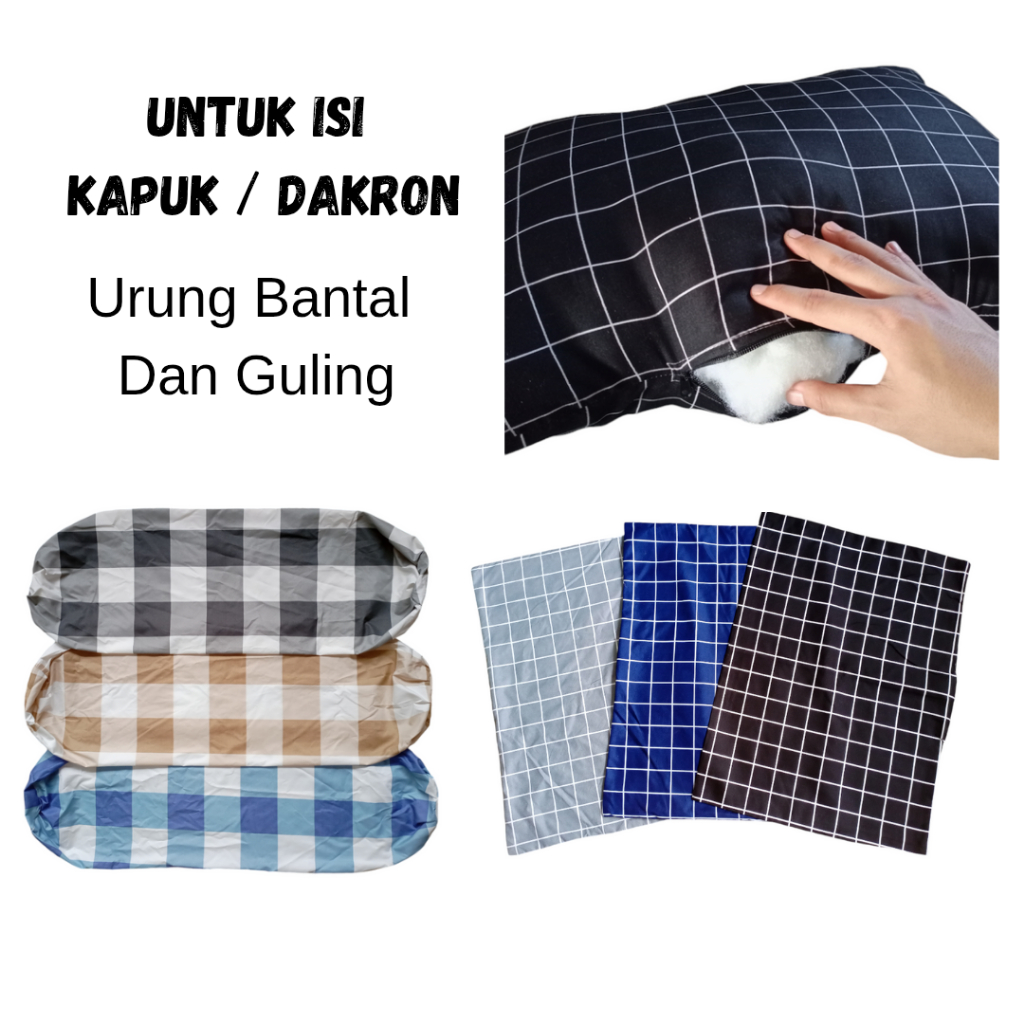 untuk diisi kapuk/dakron urung bantal & urung guling harga eceran motif kotak