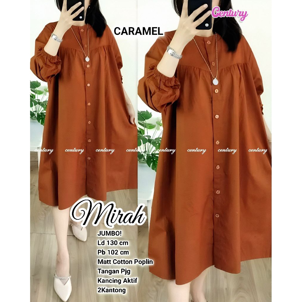 MIRAH TUNIK KATUN POPLIN PREMIUM POLOS by CENTURY