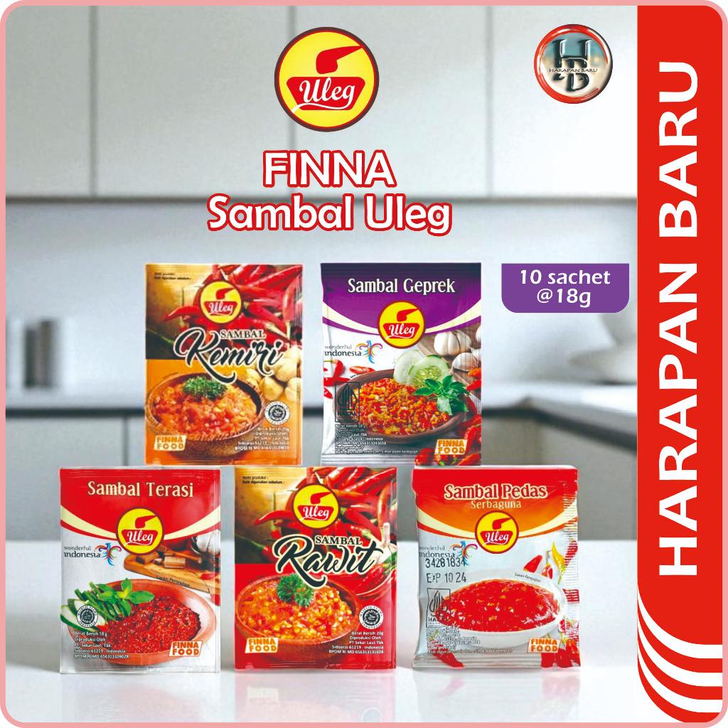 

Finna Sambal Uleg - Sambal Terasi Sambal Geprek - 10 sachet @18g