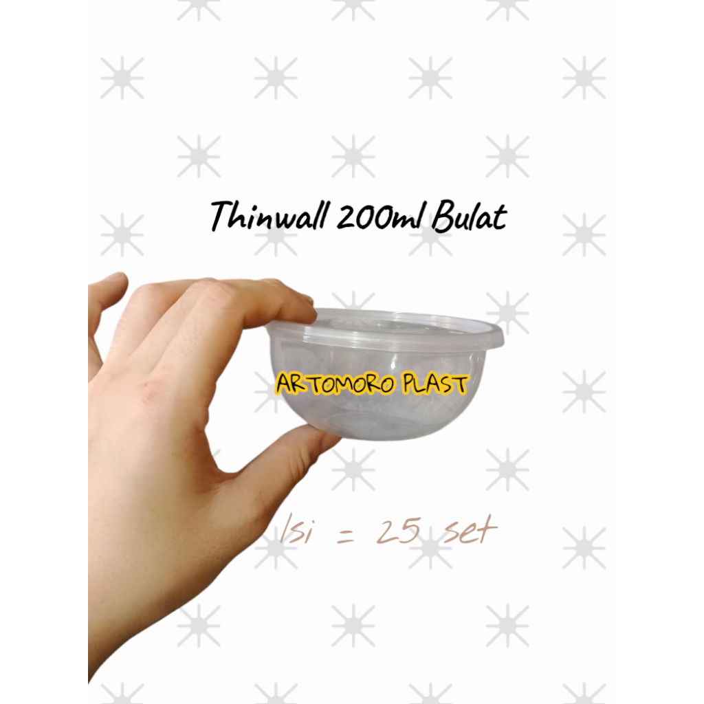 (25 Set) Thinwall 200ml Bulat / Thinwall Bowl 200ml ( HARGA GROSIR )