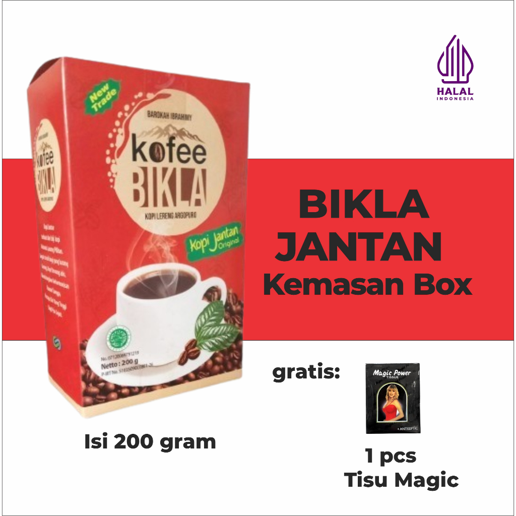 

Kopi Jantan Kemasan Box isi 20 pcs| BIKLA