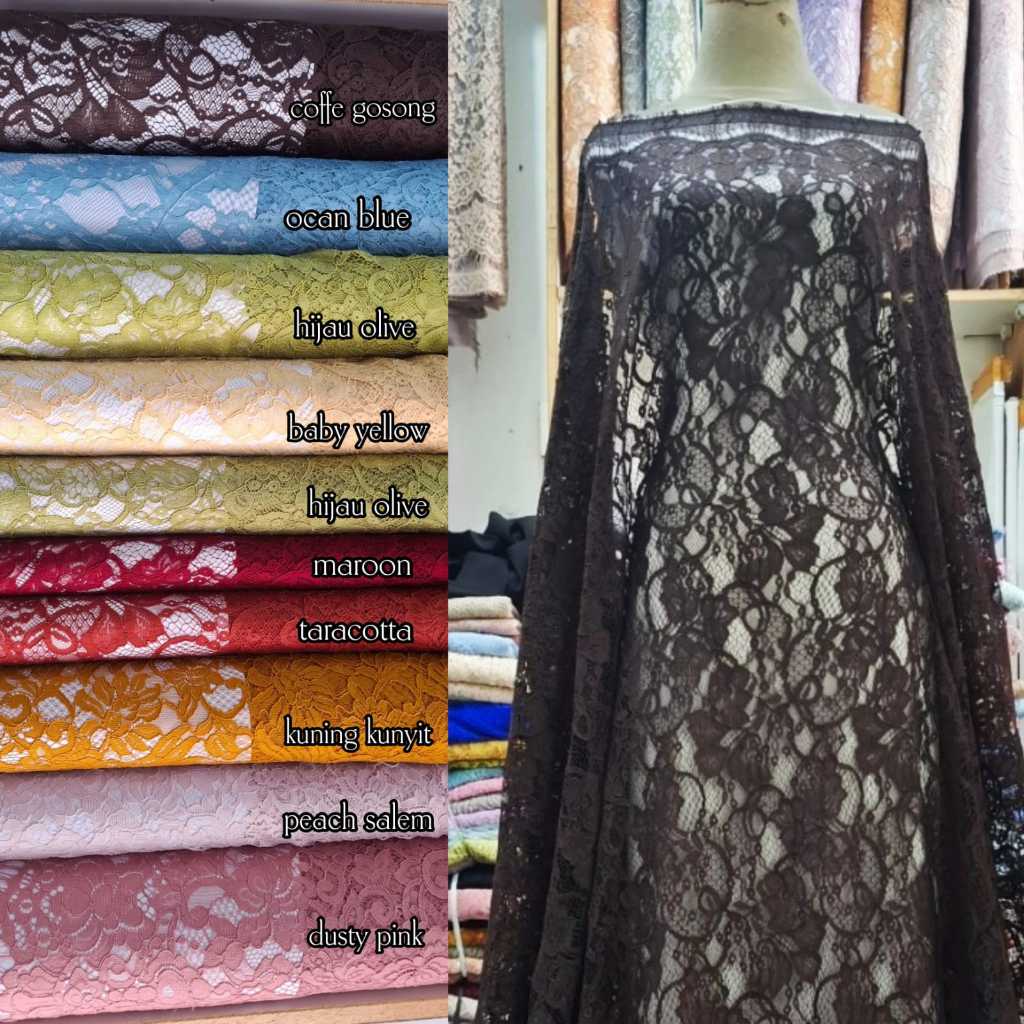 KAIN BROKAT SEMI FRANCIS CORDNELI BAHAN KEBAYA MODEREN BROKAT LEMBUT