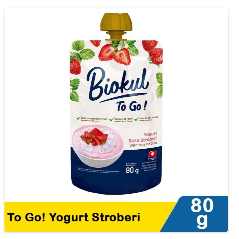 

Biokul To Go Yogurt Rasa Leci / Stroberry with Nata de Coco 80 gr