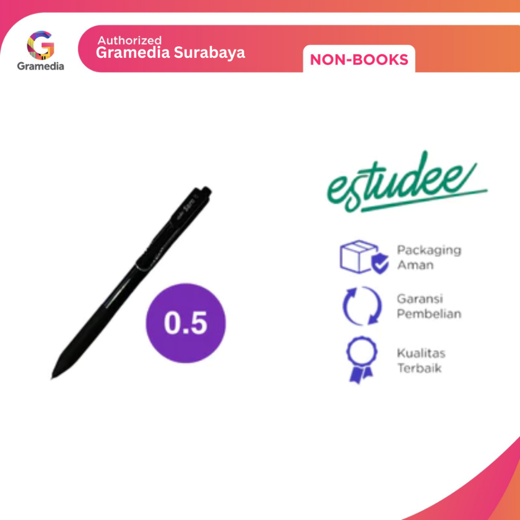 

Gramedia Surabaya - ESTUDEE SORA GELPEN 0.5 INK BLACK - BLACK EGP-242
