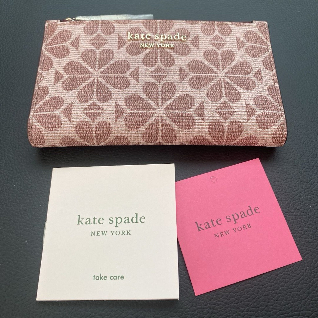 DOMPET KS FLOWER COATED CANVAS SMALL SLIM BIFOLD WALLET