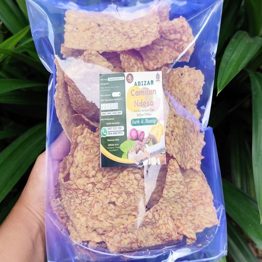 

KERIPIK TEMPE KHAS TRAWAS ASLI MOJOKERTO 250gr/Dibuat dari bahan-bahan alami