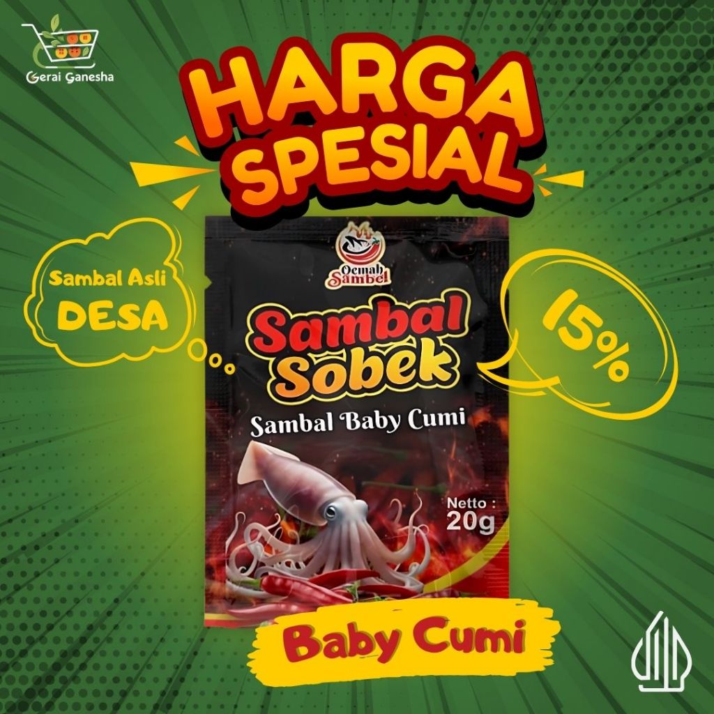 

OEMAH SAMBEL - Sambal Schet Baby Cumi (20 Gram)