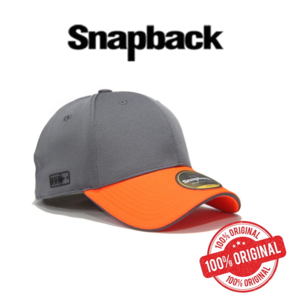 Topi GOLF Sport Style Grey Orange Original By Snapback
