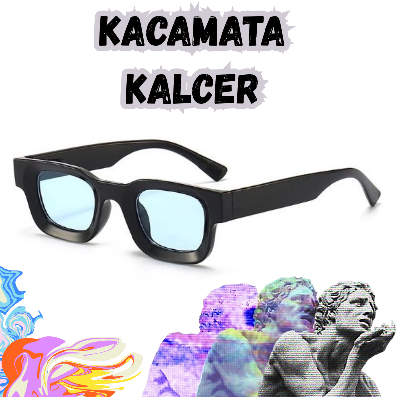 Kacamata Pria Frame Tebal Bolde untuk Cowok dan Cewek dengan Lensa Biru Khas Korea