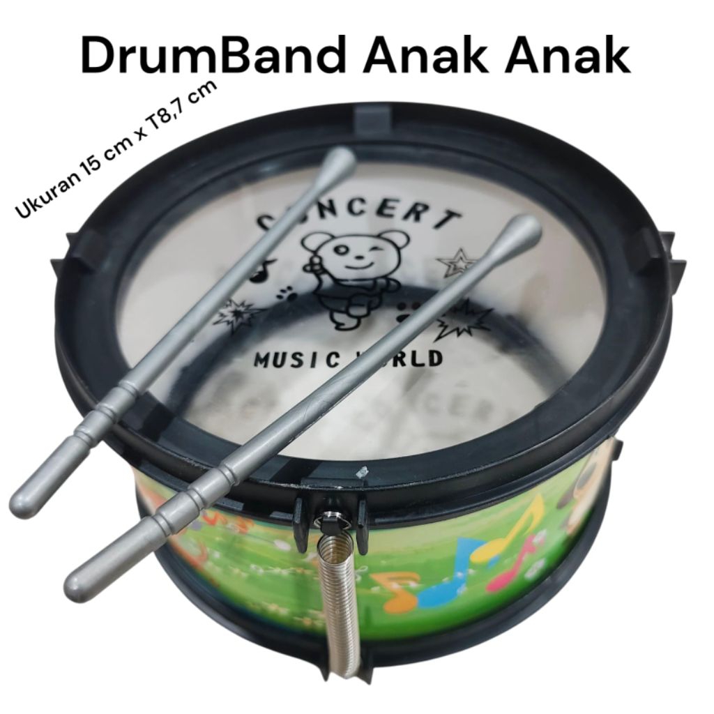 1082 Drum Band Mini / Mainan Set Drum Band dan Stick 2 pcs / Mainan Drum Band Edukasi Anak Anak / Ma