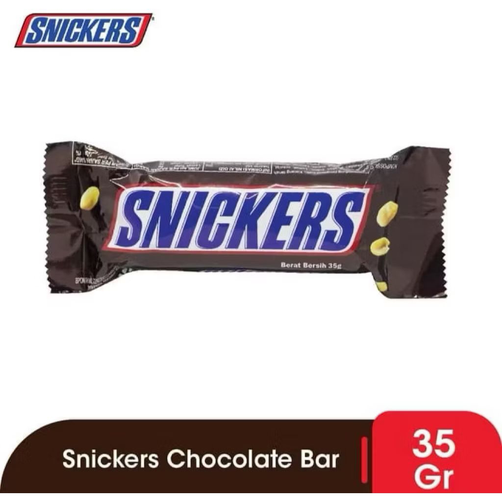 

Coklat Snickers Bar 35gr / Snack coklat kacang kekinian / Camilan enak