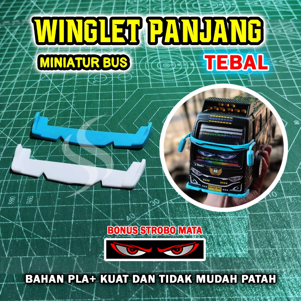 WINGLET PANJANG Miniatur bus / Winglet miniatur Bus Plastik / Winglet Panjang Miniatur Bus Tebal