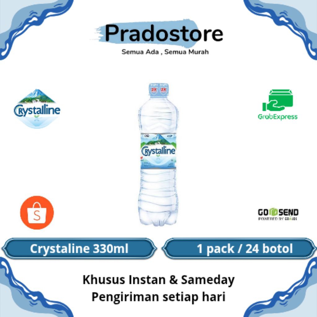

Crystaline Air Mineral Dalam Kemasan Botol 330ml [1pack / 24botol