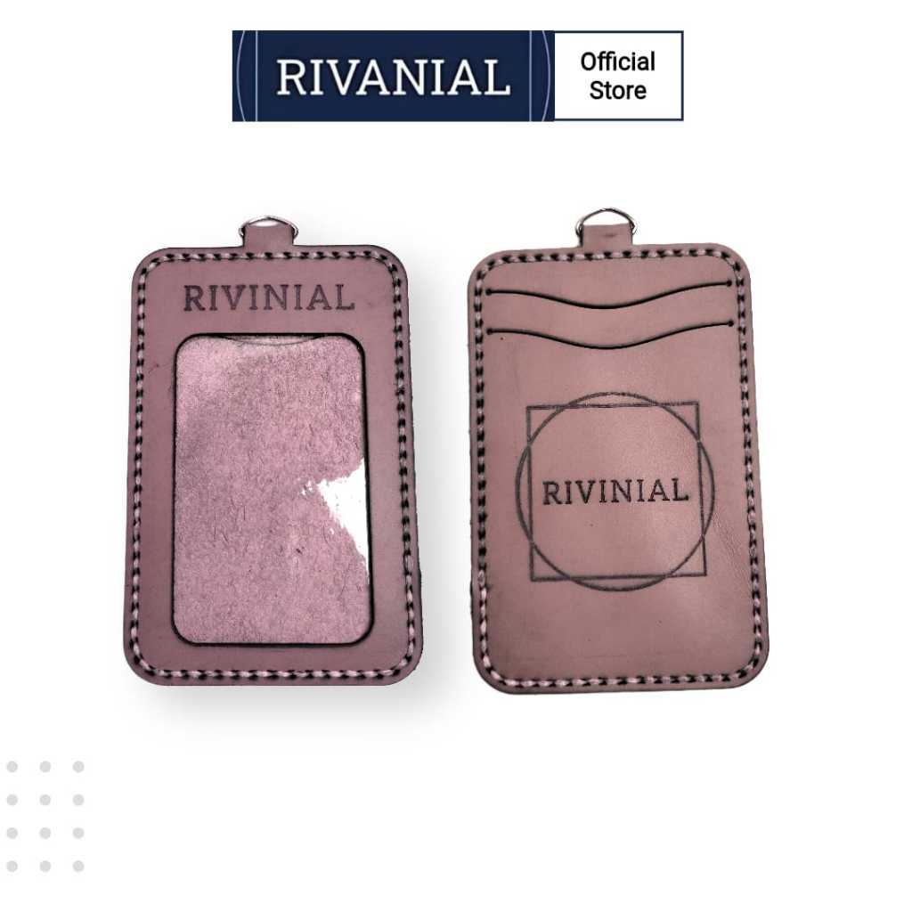 

RIVANIAL Name Tag Lanyard Id Card Kulit Asli Free Costom Nama Logo