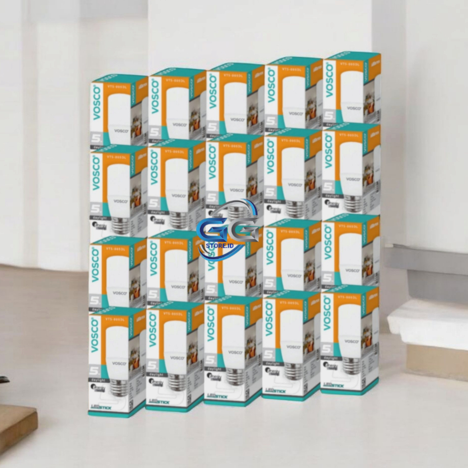 Paket 20 Pcs VOSCO Lampu LED Stick Platinum 5 Watt / Isi 20 Pcs Lampu Vosco Stick 5W - Cahaya Putih