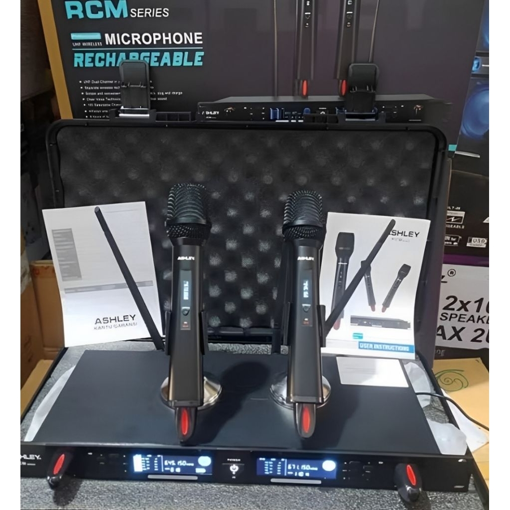 Mic Wireless Ashley RCM Series Microphone Handheld System Charger Original Garansi Resmi 1 Tahun