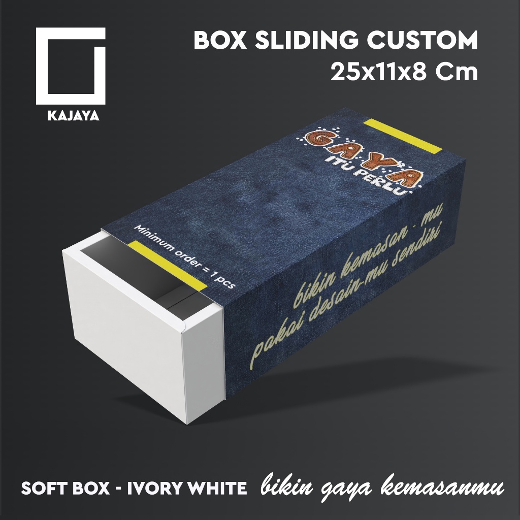 

Box Sliding Custom 25x11x8 cm Kemasan Souvenir Nikah Gelas 7x7 Boneka Brownies Botol Tumbler T Shirt