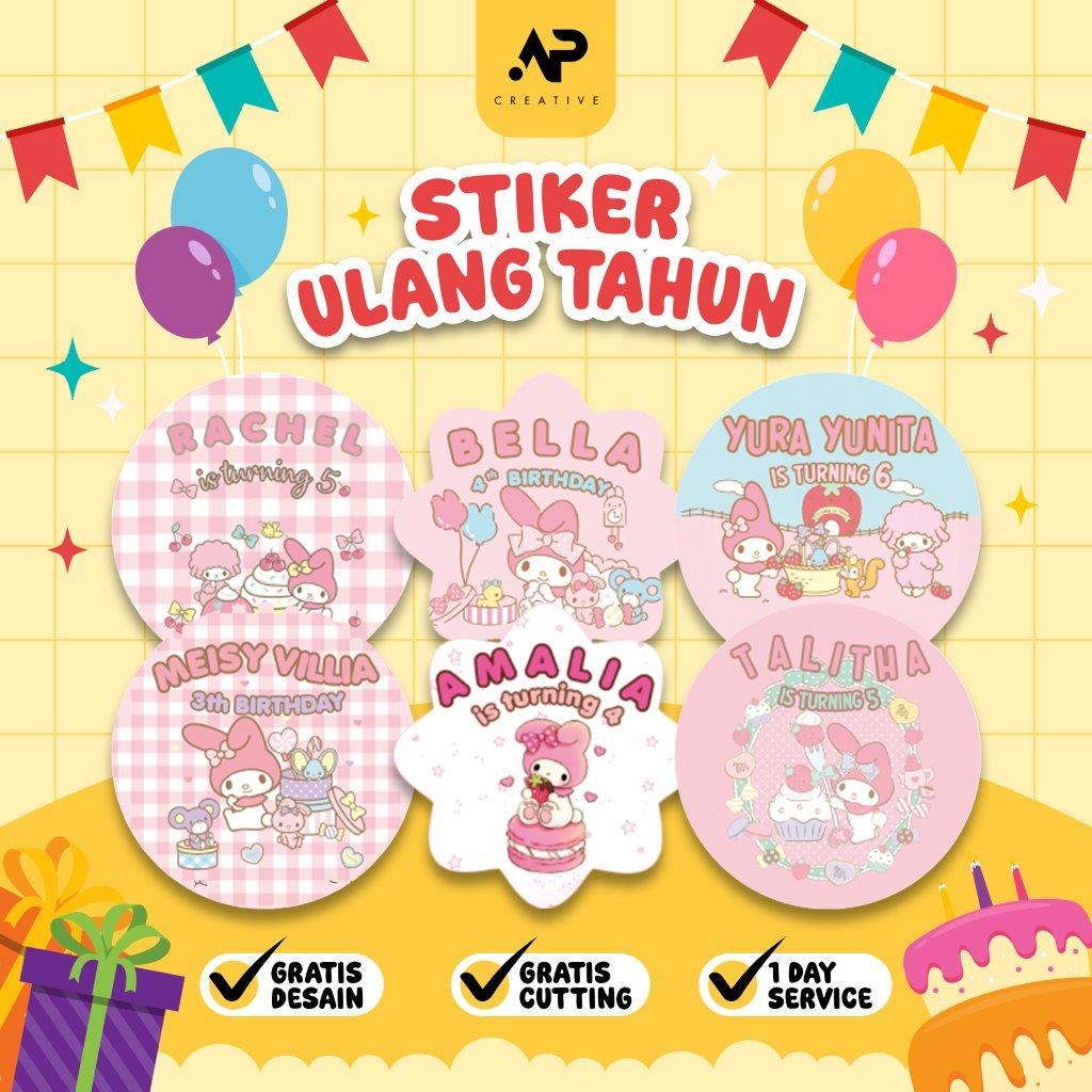 

Stiker Ulang Tahun MY MELODY EDITION | Stiker Label Ulang Tahun Anak CUSTOM NAMA | Stiker Ultah Anak | Print Sticker Happy Birthday Free Design | Stiker Souvenir Ulang Tahun Anak Free Design