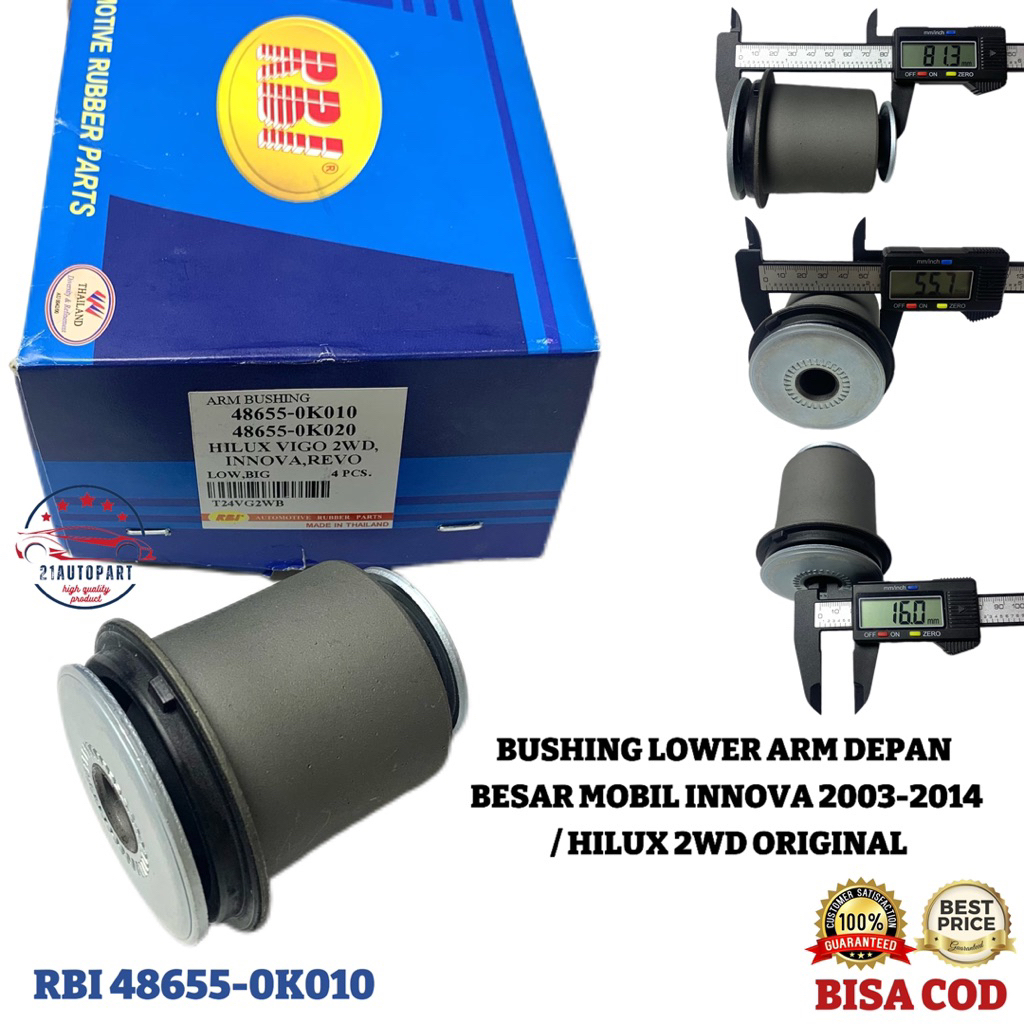 Bushing Lower Arm DEPAN BESAR Mobil Innova 2003-2014 / Hilux 2WD Original RBI 48655-0K010