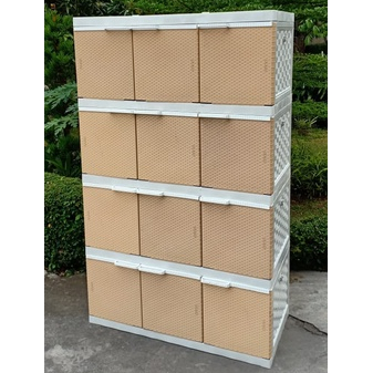 LEMARI PLASTIK SERBAGUNA LEMARI 12 PINTU LEMARI SUSUN 3 PINTU JUMBO ROTAN AKAKO