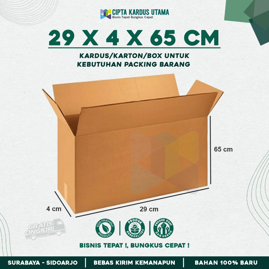 

Kardus packing 29x4x65 cm | Karton Packing | Box Packing