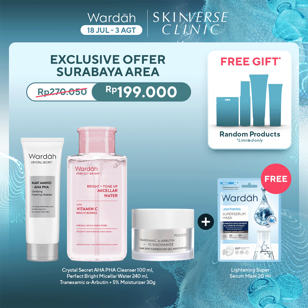 [SPECIAL SKINVERSE: NGANJUK] Wardah Crystal Secret NMF Amino Foaming Cleanser, Wardah Tranexamic Dar
