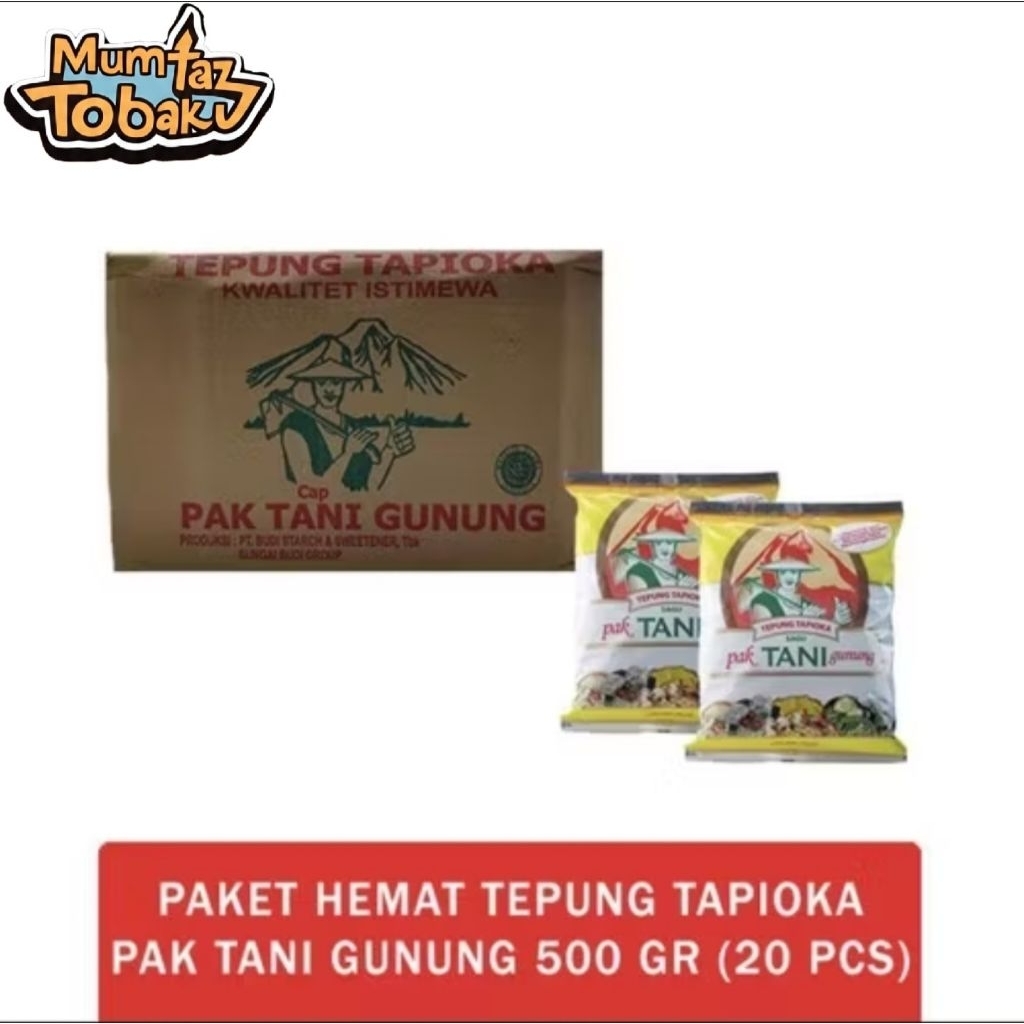 

Tepung tapioka pak tani gunung 500gram x 20 pcs / 1 karton