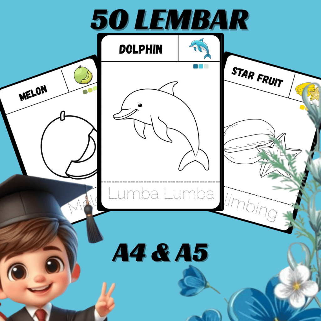 

50 Lembar Buku Gambar Anak Mewarnai – Format A5 Bisa A4 Tebal Isi Banyak Harga Hemat