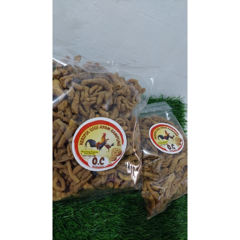 

KRIPIK USUS AYAM KAMPUNG ASLI 100% O.CSNACK 250 gram