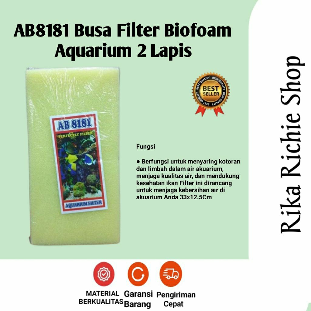 Biofoam Busa Filter Aquarium 2 Lapis AB8181 Perfectly Filter 25x40 Cm