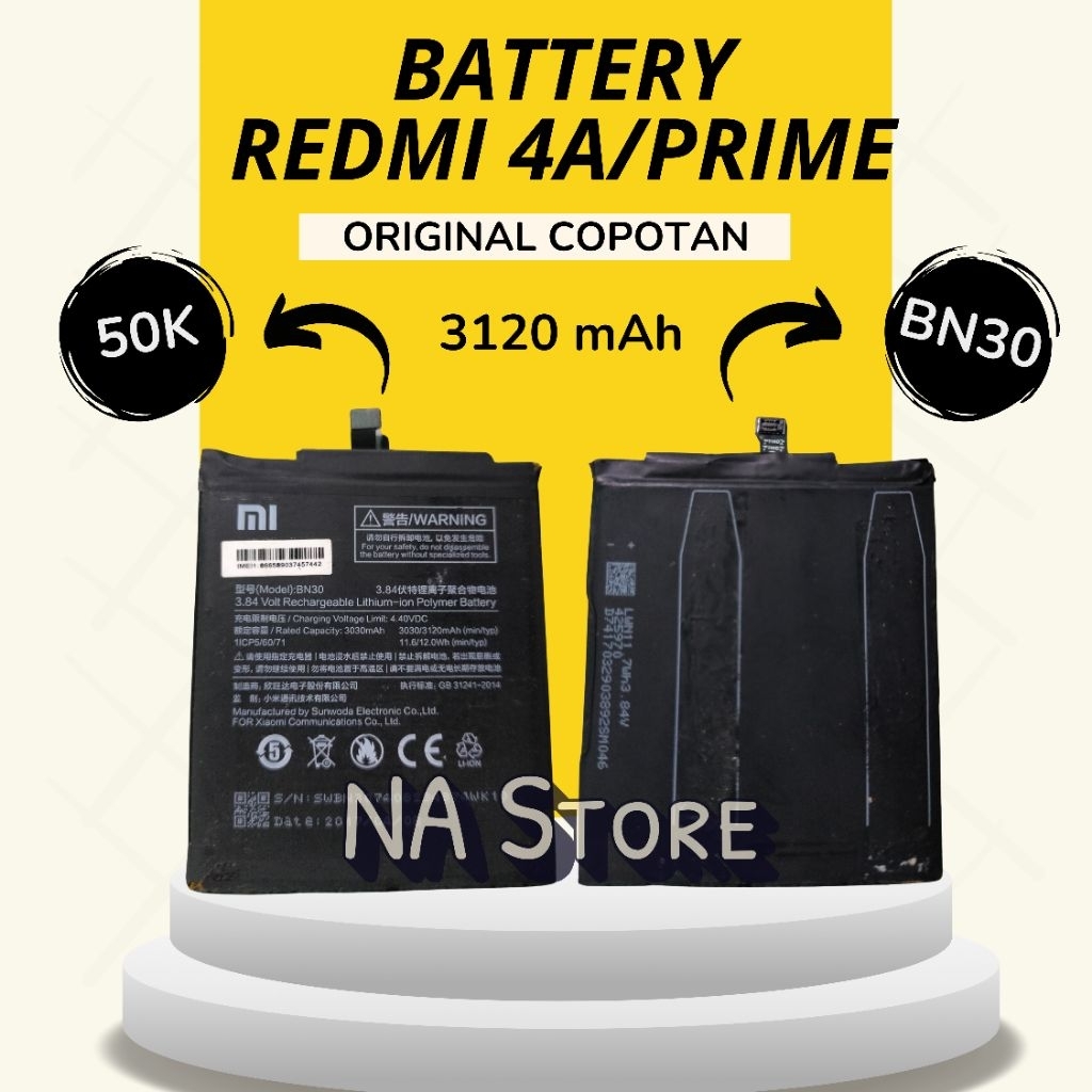 BATTERY REDMI 4A ORIGINAL COPOTAN (BN30)