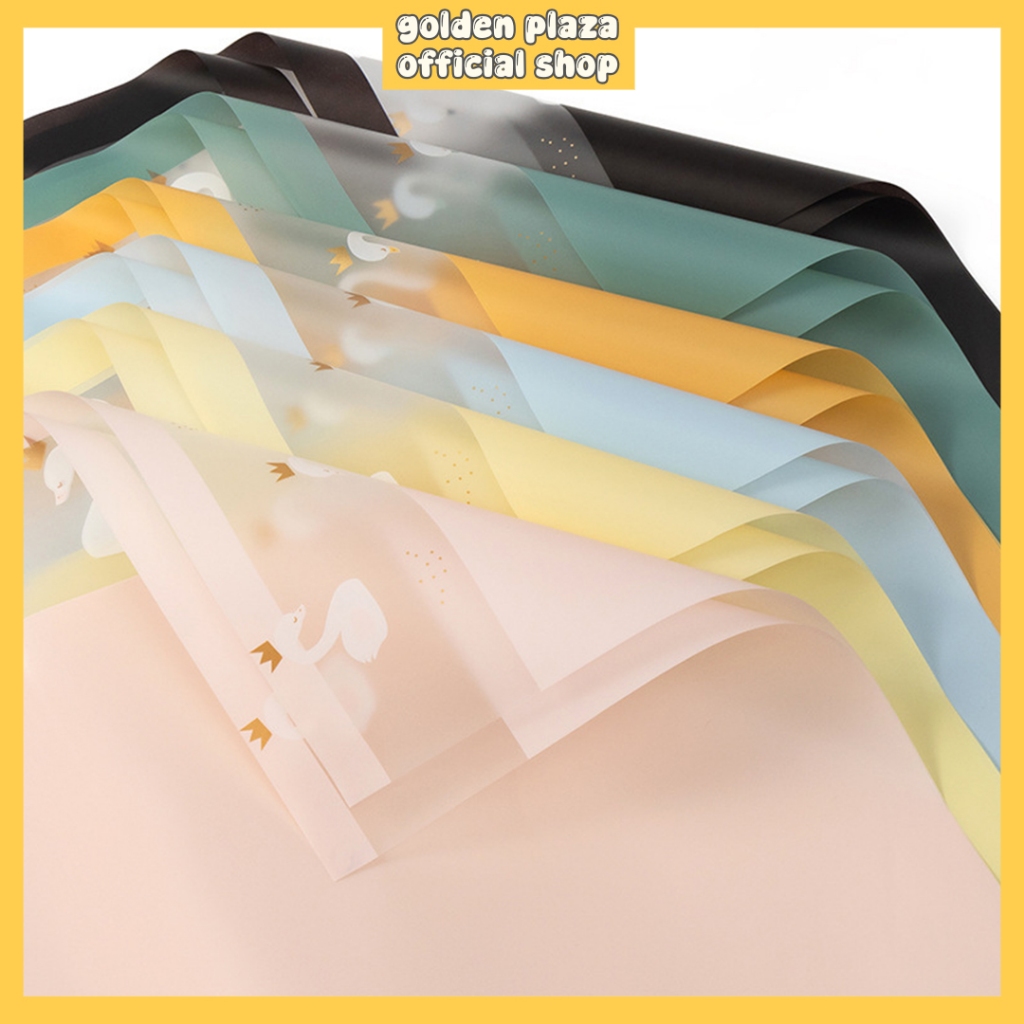 

(20 LEMBAR) Flower Wrapping Cellophane Paper Motif Swan Angsa Kertas Buket Bunga Paper KB6032