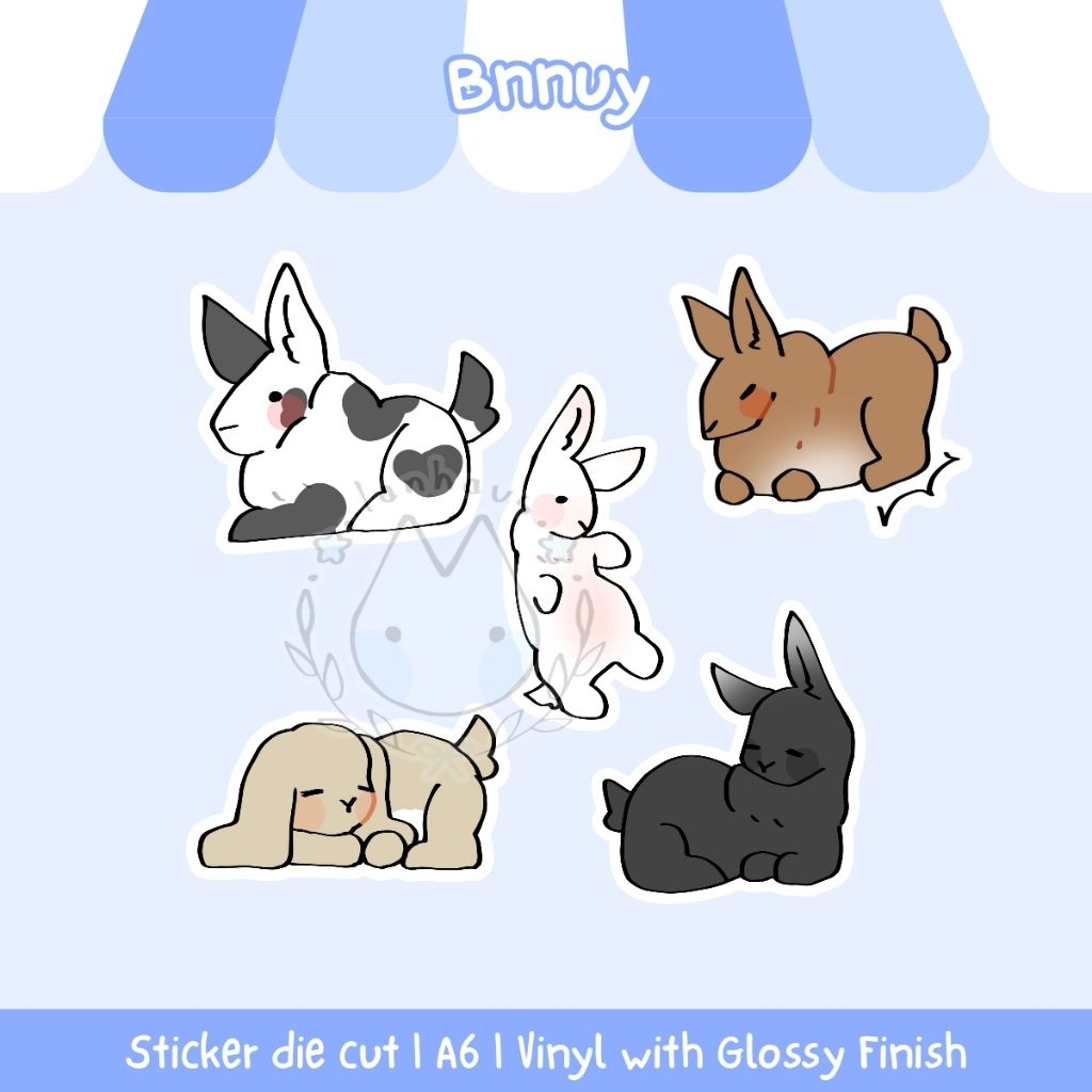 

LANHAUS - Bunny stickers | Deco stiker vinyl die cut kelinci waterproof