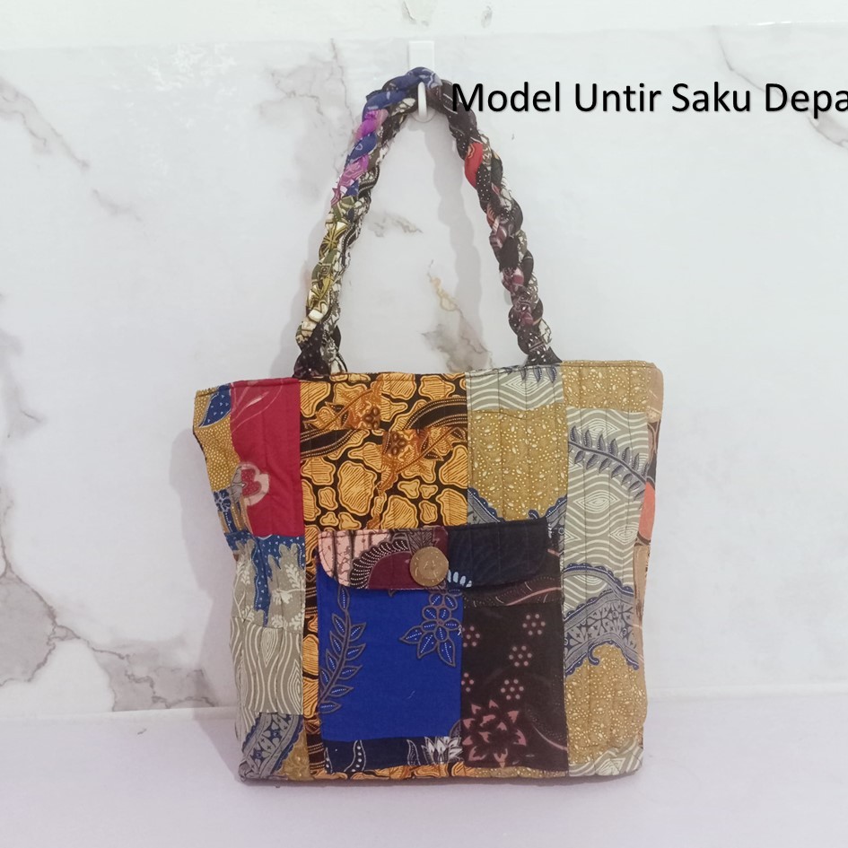Tas Batik Totebag Batik Tas Jogja Model Untir Saku Depan Riens Collections