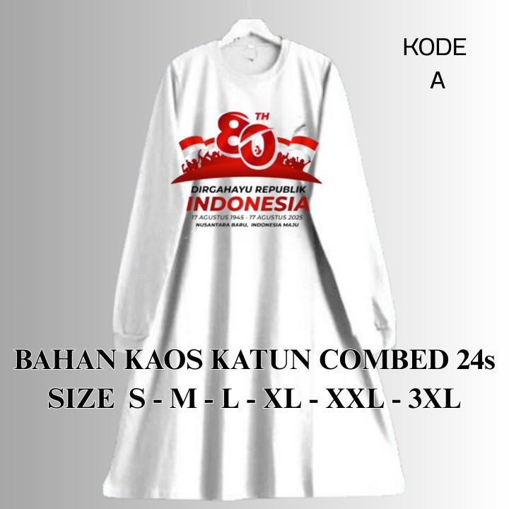Tunik Agustusan Merah Putih Merdeka Tunik BO Size S M L XL XXL XXXL LD 90-130 CM PB 85 CM Bahan Kaos