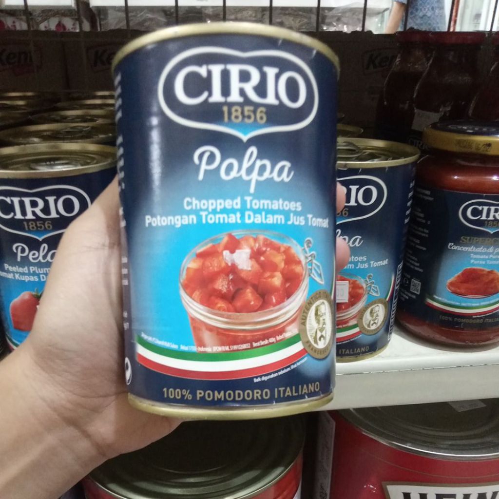 

Potongan Tomat Dalam Jus Tomat / Polpa Chopped Tomatoes Cirio 400gram