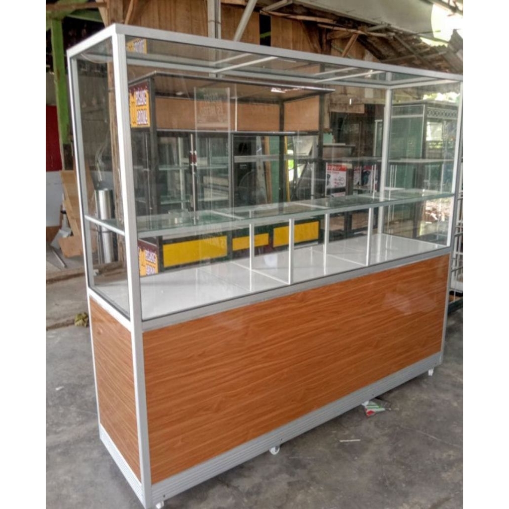 Etalase Warung Makan Aluminium/ Etalase Warung Makan Padang/ Etalase Warung/ Gerobak