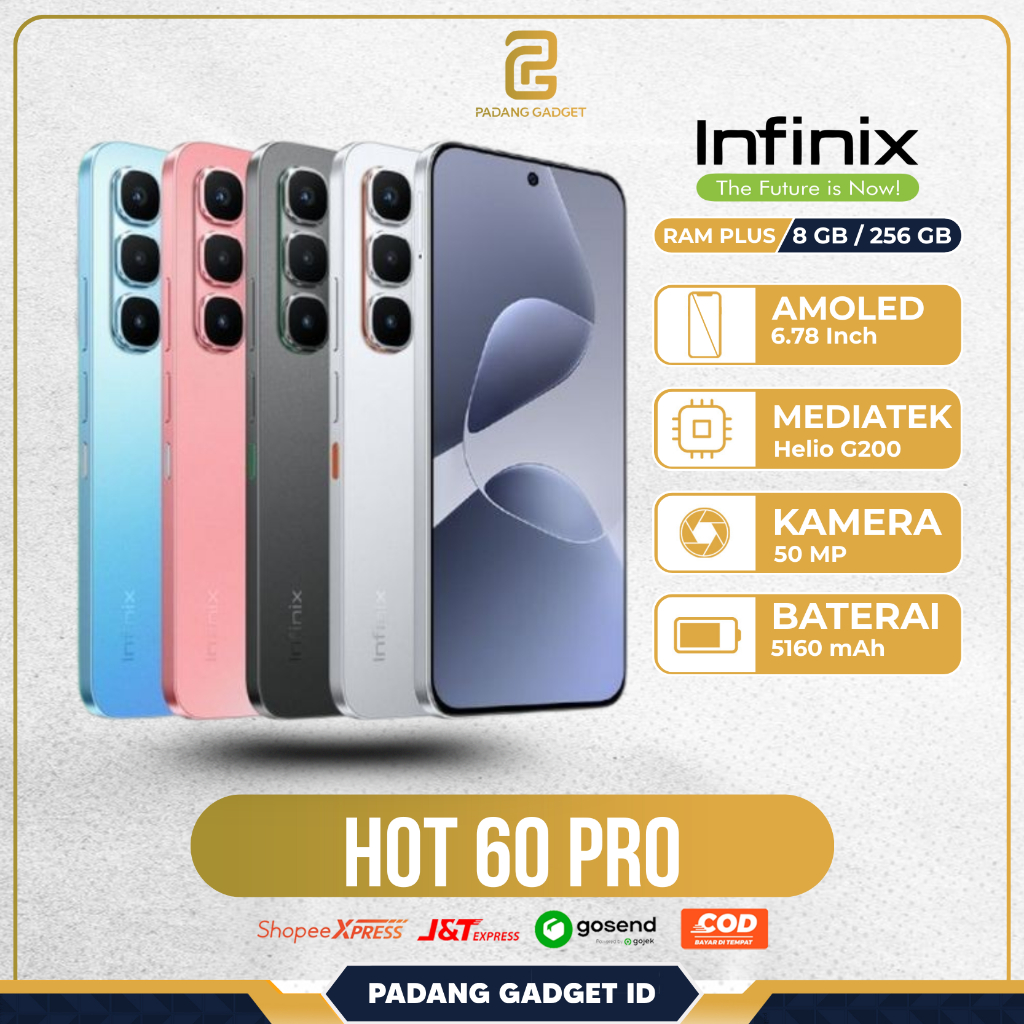 Infinix Hot 60 Pro 8/256 GB | HP Gaming Murah Smartphne Android Garansi Resmi