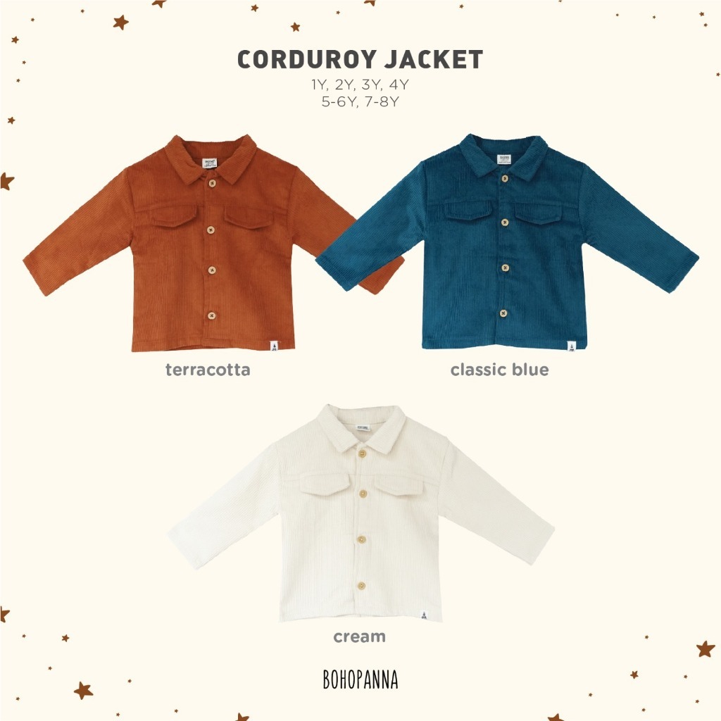 BOHOPANNA - SET SERIES - CORDUROY JACKET - CORDUROY PANTS - Jaket Corduroy Anak - Celana Corduroy  A