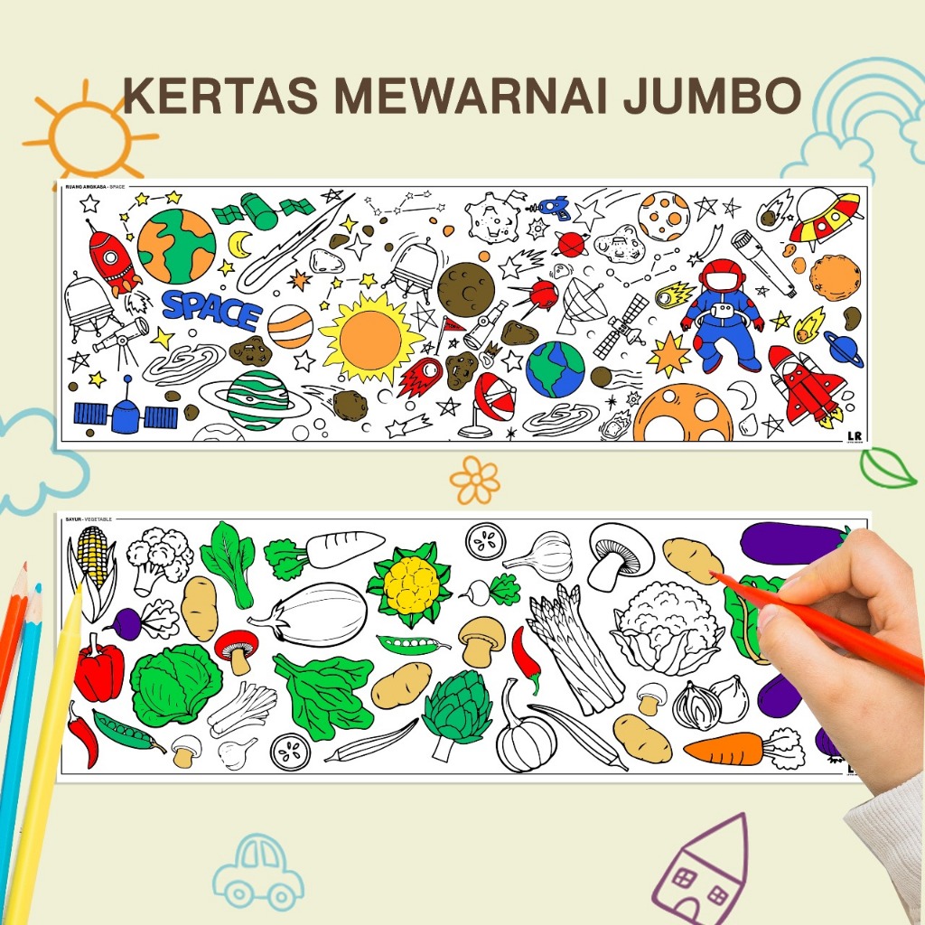 

Kertas Mewarnai Raksasa / Graffiti Scroll Kertas Mewarnai / Giant Coloring Page Drawing Paper Anak