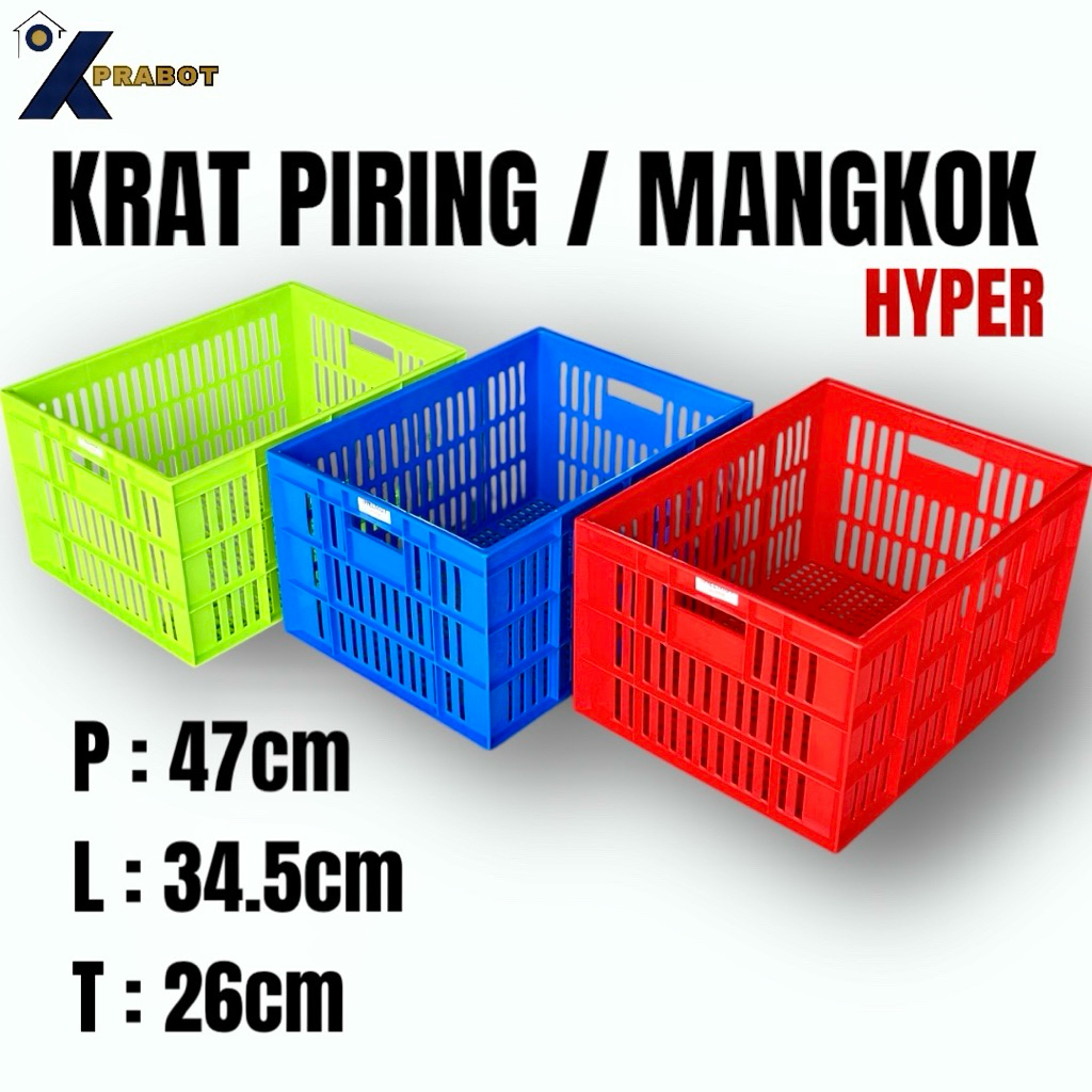 KRAT PIRING MANGKOK 42 LITER - KPRABOT / Krat Piring / krat mangkok / krat Buah / Keranjang Pakaian 