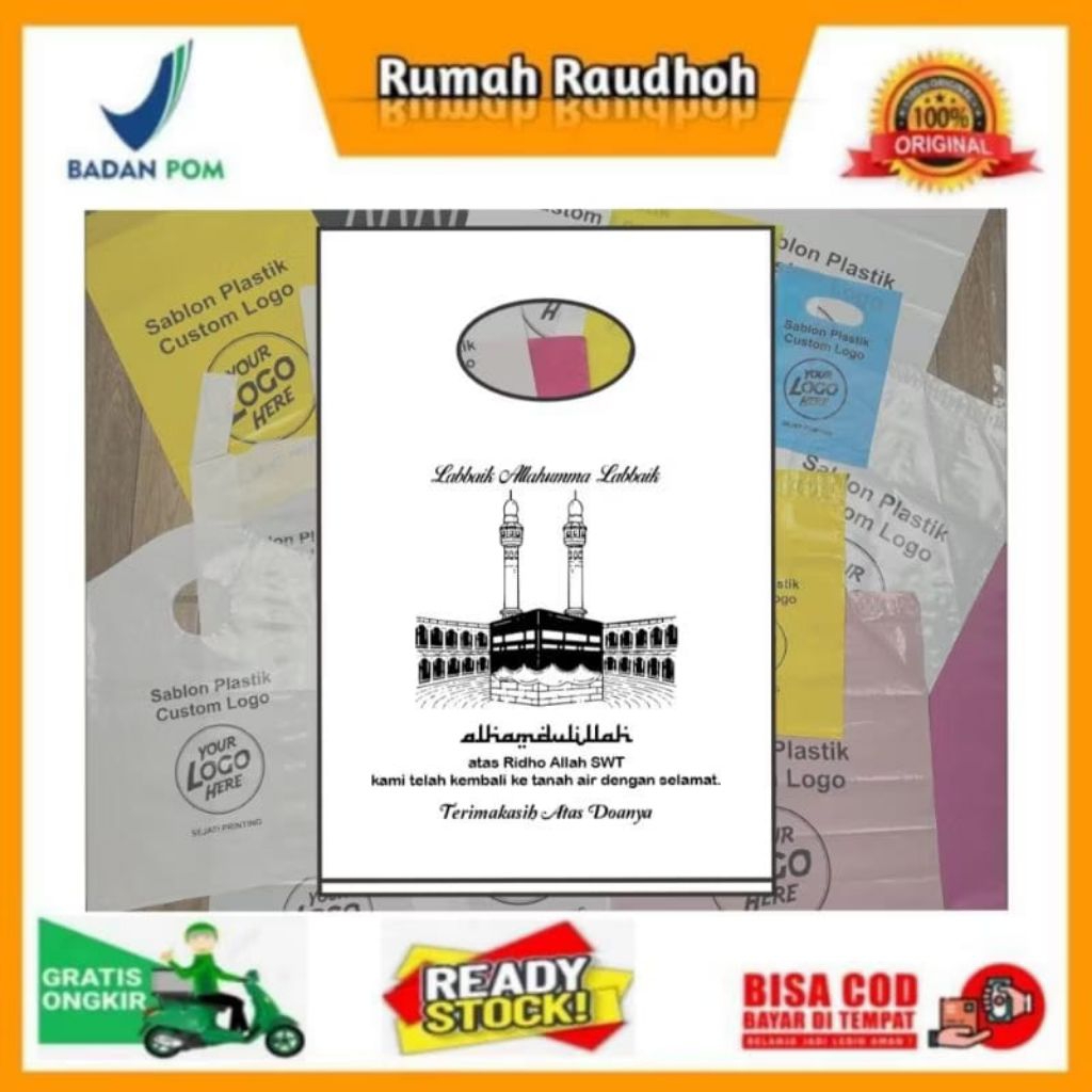 

KANTONG PLASTIK IBADAH HAJI UMROH UKURAN 15 x 22 - KANTONG PLASTIK OLEH OLEH HAJI UMROH, SOUVENIR, LEBARAN HAJI DLL