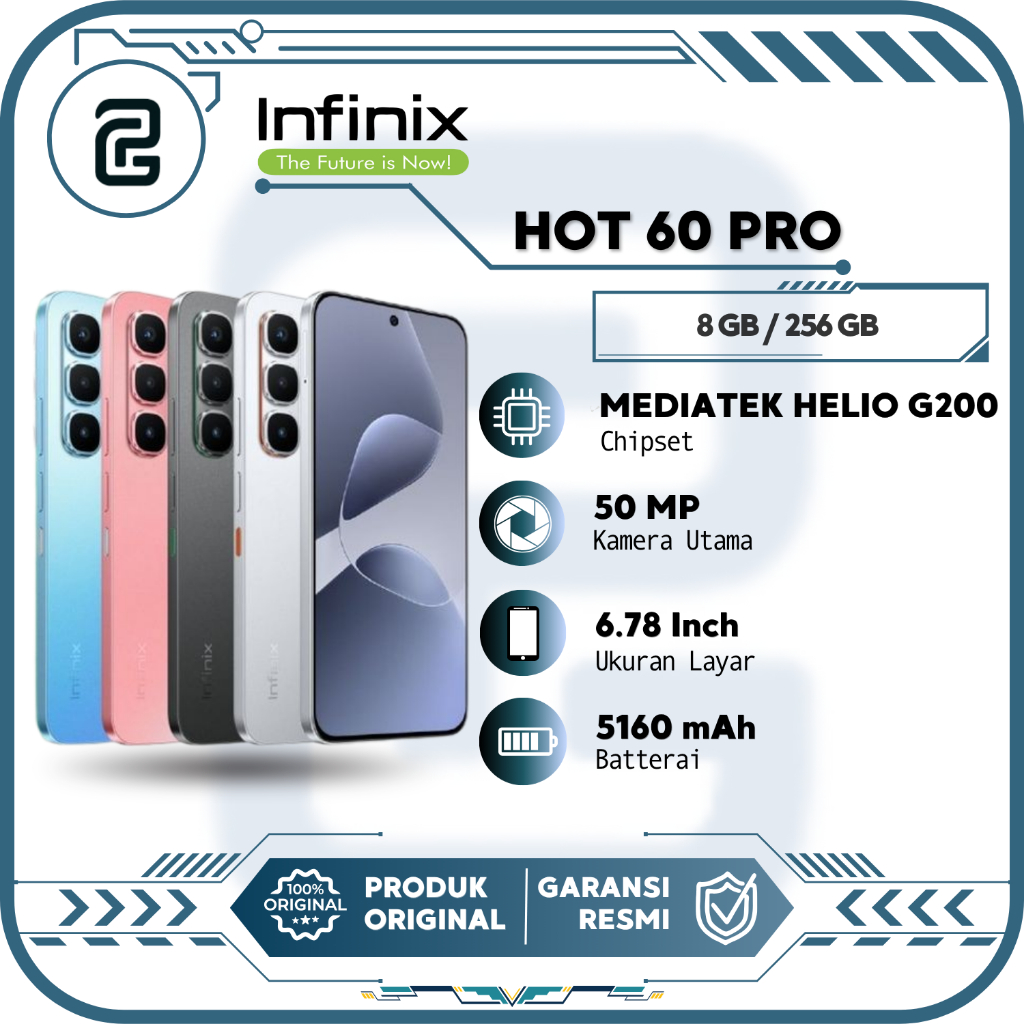 Infinix Hot 60 Pro 8/256 GB | HP Gaming Murah Smartphne Android Garansi Resmi